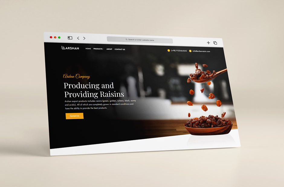 طراحی وب‌سایت شرکت آرشان به زبان انگلیسی