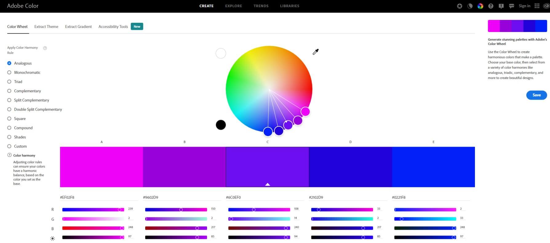 معرفی وب‌سایت‌ طراحی گرافیکی color.adobe.com
